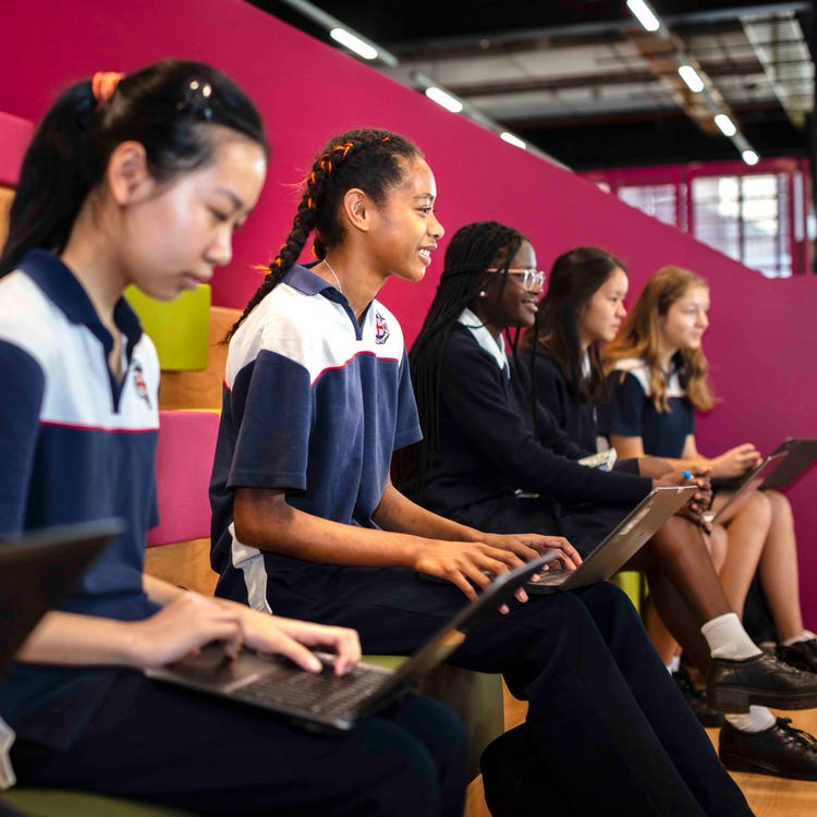 Students on Tiered Seating
