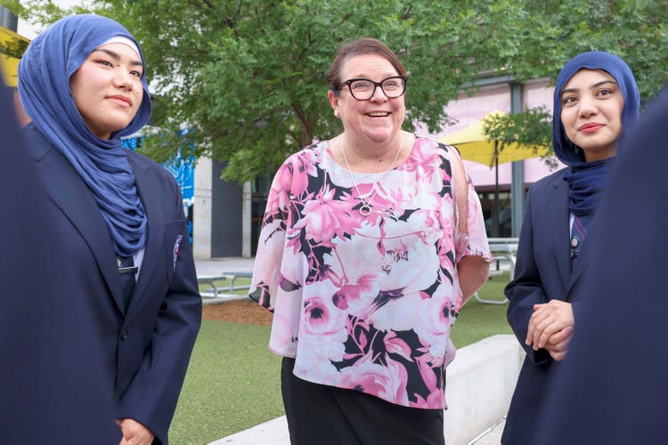 Principal with senior students
