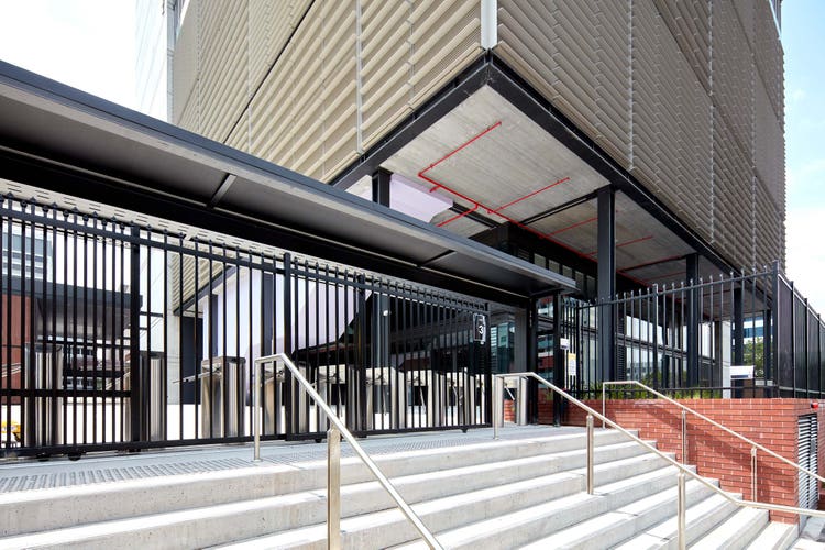 Turnstiles at front of school